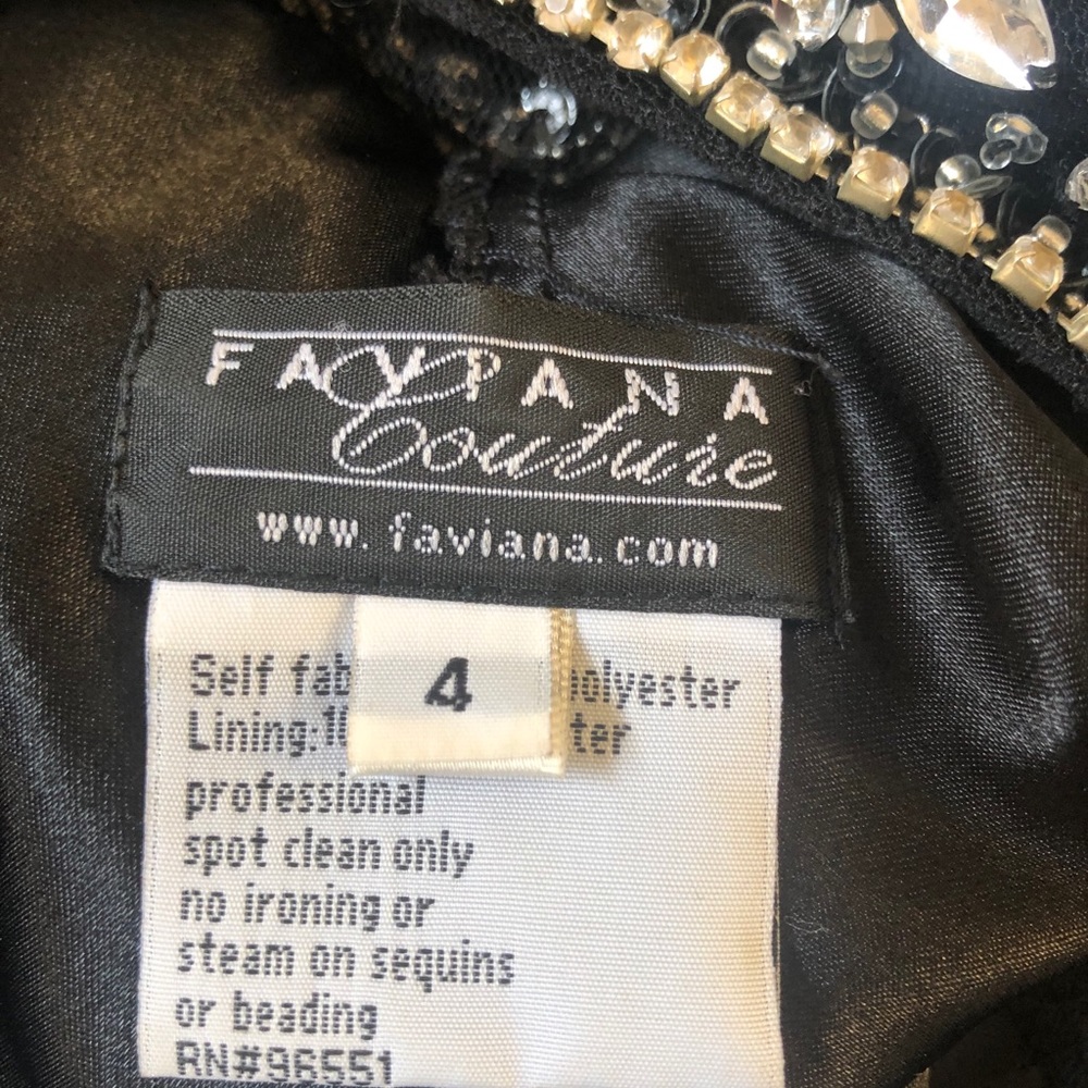 Faviana Couture Black Sequin Gown - Picture 7 of 12
